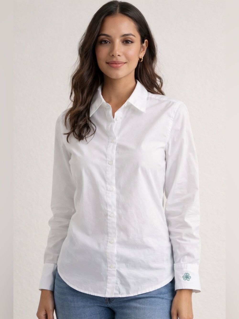 erin hills golf vantage White Dress Shirt with shamrock logo